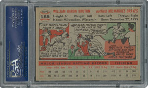 Lot #6197  1956 Topps #185 Bill Bruton - PSA MINT 9 - None Higher! - Image 2