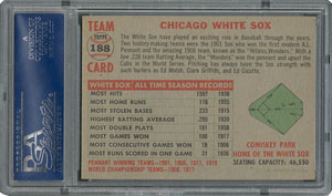 Lot #6200  1956 Topps #188 White Sox Team - PSA MINT 9 - two Higher! - Image 2