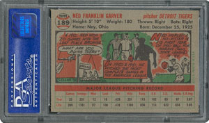 Lot #6201  1956 Topps #189 Ned Garver - PSA MINT 9 - one Higher! - Image 2