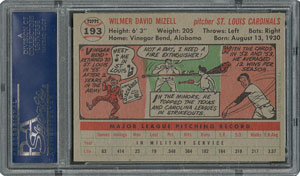 Lot #6205  1956 Topps #193 Wilmer Mizell - PSA MINT 9 - one Higher! - Image 2