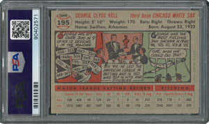 Lot #6207  1956 Topps #195 George Kell - PSA MINT 9 - None Higher! - Image 2