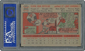 Lot #6213  1956 Topps #201 Rip Repulski - PSA MINT 9 - two Higher! - Image 2