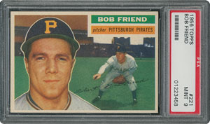 Lot #6233  1956 Topps #221 Bob Friend - PSA MINT 9 - one Higher! - Image 1
