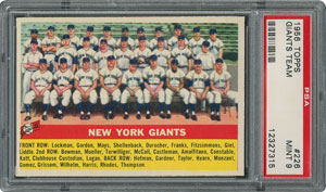 Lot #6238  1956 Topps #226 Giants Team - PSA MINT 9 - None Higher! - Image 1