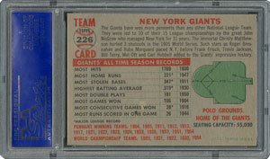 Lot #6238  1956 Topps #226 Giants Team - PSA MINT 9 - None Higher! - Image 2