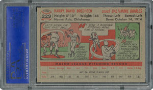 Lot #6241  1956 Topps #229 Harry Brecheen - PSA MINT 9 - one Higher! - Image 2