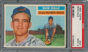Lot #6243  1956 Topps #231 Bob Hale - PSA MINT 9 - two Higher! - Image 1