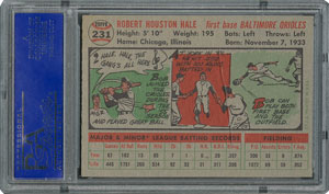 Lot #6243  1956 Topps #231 Bob Hale - PSA MINT 9 - two Higher! - Image 2