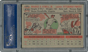Lot #6244  1956 Topps #232 Toby Atwell - PSA MINT 9 - None Higher! - Image 2