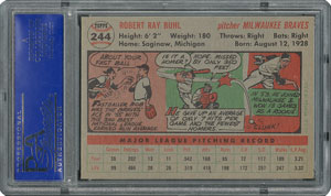 Lot #6256  1956 Topps #244 Bob Buhl - PSA MINT 9 - one Higher! - Image 2