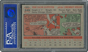 Lot #6261  1956 Topps #249 Johnny Klippstein - PSA MINT 9 - two Higher! - Image 2
