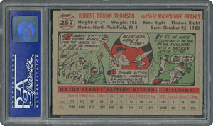 Lot #6269  1956 Topps #257 Bobby Thomson - PSA MINT 9 - None Higher! - Image 2