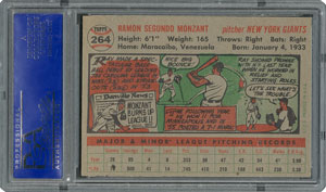 Lot #6276  1956 Topps #264 Ray Monzant - PSA MINT 9 - None Higher! - Image 2