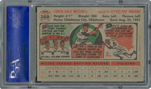 Lot #6280  1956 Topps #268 Dale Mitchell - PSA MINT 9 - None Higher! - Image 2