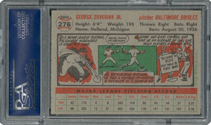 Lot #6288  1956 Topps #276 George Zuverink - PSA MINT 9 - None Higher! - Image 2