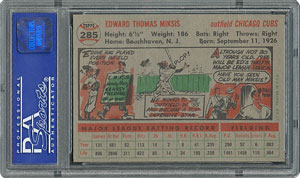 Lot #6297  1956 Topps #285 Eddie Miksis - PSA MINT 9 - None Higher! - Image 2