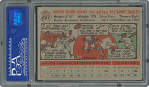 Lot #6299  1956 Topps #287 Bobby Adams - PSA MINT 9 - None Higher! - Image 2
