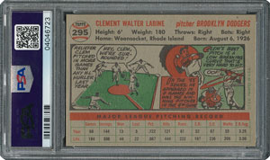 Lot #6307  1956 Topps #295 Clem Labine - PSA MINT 9 - None Higher! - Image 2