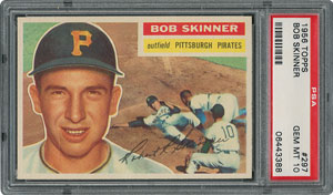 Lot #6309  1956 Topps #297 Bob Skinner - PSA GEM-MT 10 - Pop one, None Higher! - Image 1