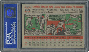 Lot #6311  1956 Topps #299 Charley Neal - PSA MINT 9 - one Higher! - Image 2