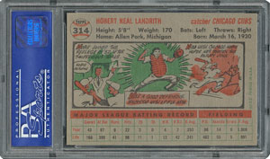 Lot #6326  1956 Topps #314 Hobie Landrith - PSA MINT 9 - one Higher! - Image 2