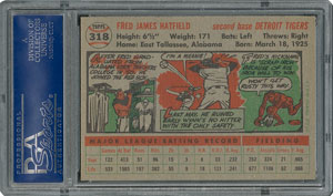 Lot #6330  1956 Topps #318 Fred Hatfield - PSA MINT 9 - None Higher! - Image 2