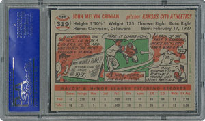 Lot #6331  1956 Topps #319 Jack Crimian - PSA MINT 9 - one Higher! - Image 2
