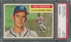 Lot #6332  1956 Topps #320 Joe Adcock - PSA MINT 9 - one Higher! - Image 1