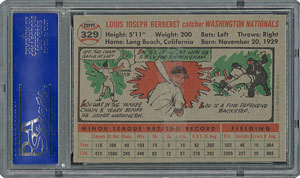 Lot #6341  1956 Topps #329 Lou Berberet - PSA MINT 9 - two Higher! - Image 2