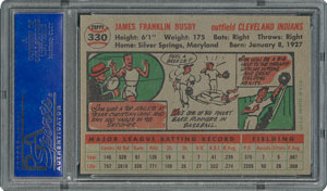 Lot #6342  1956 Topps #330 Jim Busby - PSA MINT 9 - None Higher! - Image 2