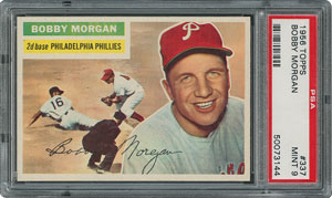 Lot #6349  1956 Topps #337 Bobby Morgan - PSA MINT 9 - one Higher! - Image 1