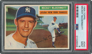 Lot #6352  1956 Topps #340 Mickey McDermott - PSA MINT 9 - None Higher! - Image 1