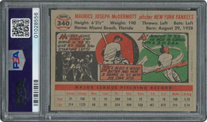 Lot #6352  1956 Topps #340 Mickey McDermott - PSA MINT 9 - None Higher! - Image 2