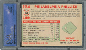 Lot #6075  1956 Topps #72 Phillies Team (Name Centered) - PSA NM-MT 8 - Eleven Higher! - Image 2