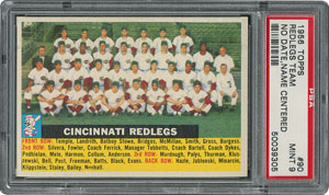 Lot #6097  1956 Topps #90 Redlegs Team (Name Centered) - PSA MINT 9 - One Higher! - Image 1