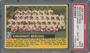 Lot #6098  1956 Topps #90 Redlegs Team (Name Left) - PSA MINT 9 - None Higher! - Image 1