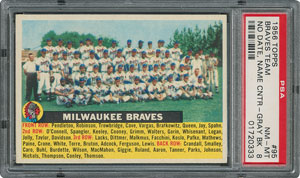 Lot #6104  1956 Topps #95 Braves Team (Name Centered) - PSA NM-MT 8 - Fifteen Higher! - Image 1