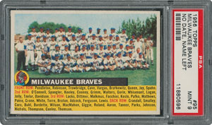Lot #6105  1956 Topps #95 Braves Team (Name Left) - PSA MINT 9 - None Higher! - Image 1