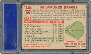Lot #6105  1956 Topps #95 Braves Team (Name Left) - PSA MINT 9 - None Higher! - Image 2