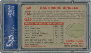 Lot #6111  1956 Topps #100 Orioles Team (Name Centered) - PSA MINT 9 - None Higher! - Image 2