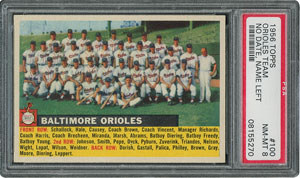 Lot #6112  1956 Topps #100 Orioles Team (Name Left) - PSA NM-MT 8 - Six Higher! - Image 1