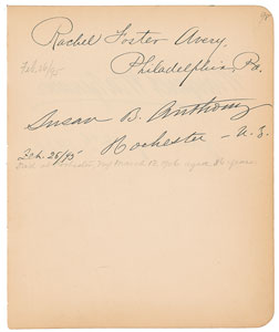 Lot #237 Susan B. Anthony and Rachel Foster Avery - Image 1