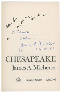Lot #853 James A. Michener - Image 1