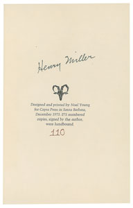Lot #627 Henry Miller - Image 2