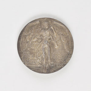 Lot #3016  London 1908 Olympics Silvered Bronze Participation Medal - Image 2