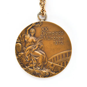 Lot #3084  Munich 1972 Summer Olympics Bronze Winner’s Medal with Case - Image 1
