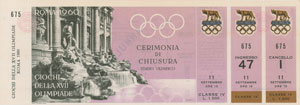 Lot #3061  Rome 1960 Summer Olympics Tickets - Image 2