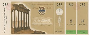 Lot #3061  Rome 1960 Summer Olympics Tickets - Image 3