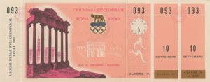 Lot #3061  Rome 1960 Summer Olympics Tickets - Image 5