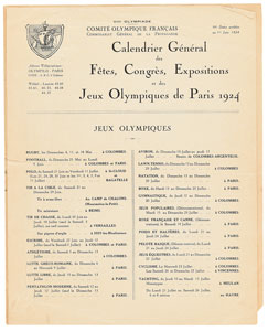Lot #3028  Paris 1924 Summer Olympics Opening Ceremony Program - Image 2